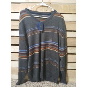 Club Room Men's V Neck Sweater‎ Merino Wool Blend Ebony Heather Size XL 633